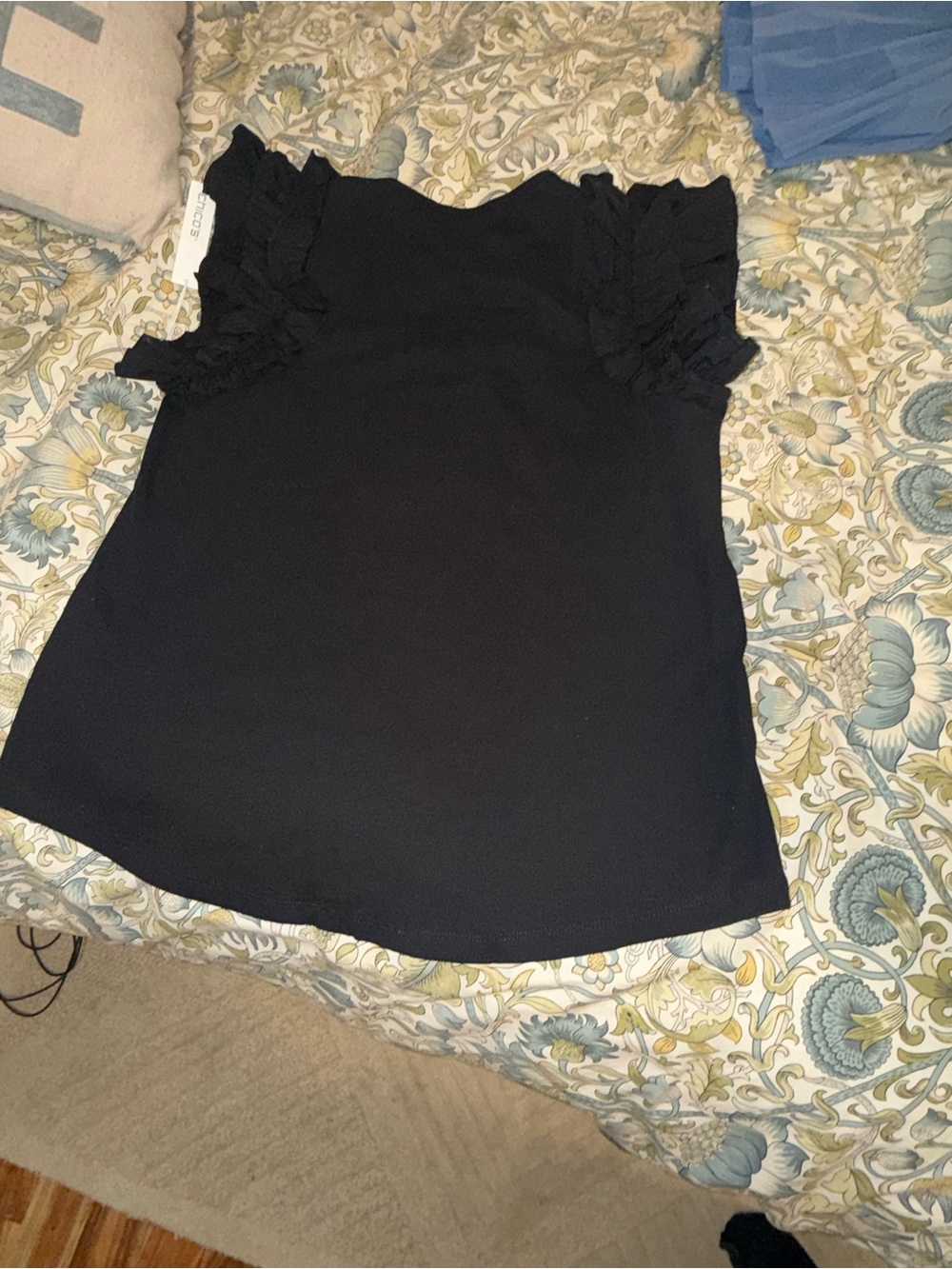 Chico's Black Ruffle-Shoulder Tank - Picture 3 of 4
